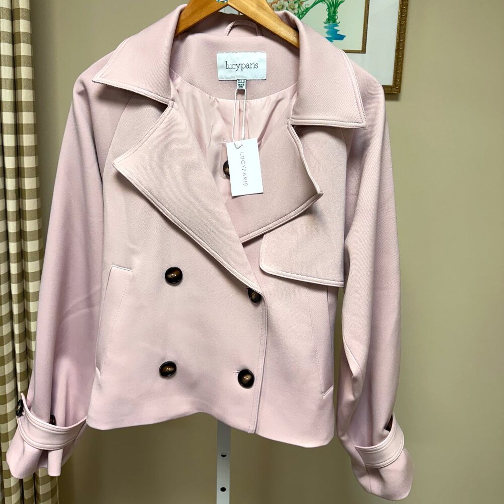 Pink Lined Crop Blazer